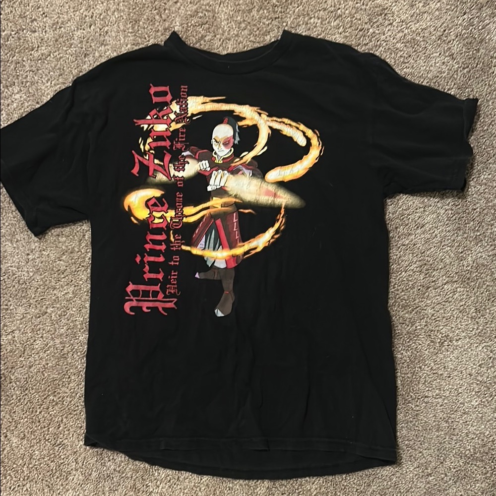 Black Graphic T-Shirt with Prince Zuko Design